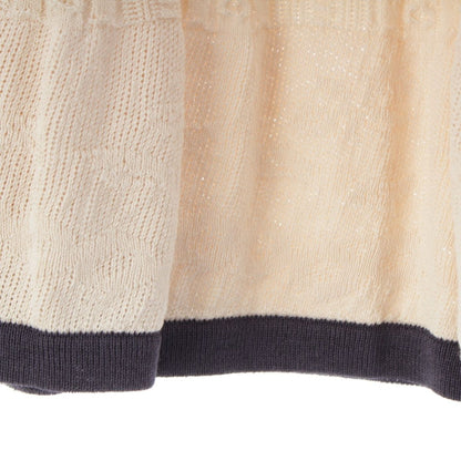 Chanel Cotton Medusa Face Charm Cable Knit Skirt Ivory Navy 38 — view 8