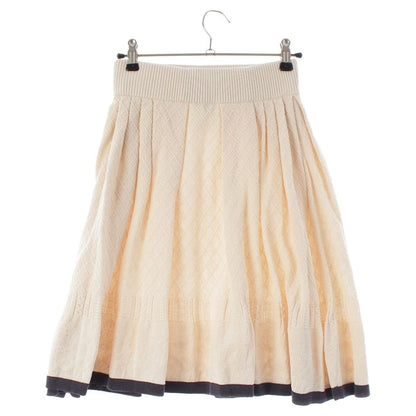 Chanel Cotton Medusa Face Charm Cable Knit Skirt Ivory Navy 38 — view 2