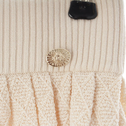 Chanel Cotton Medusa Face Charm Cable Knit Skirt Ivory Navy 38 — view 4