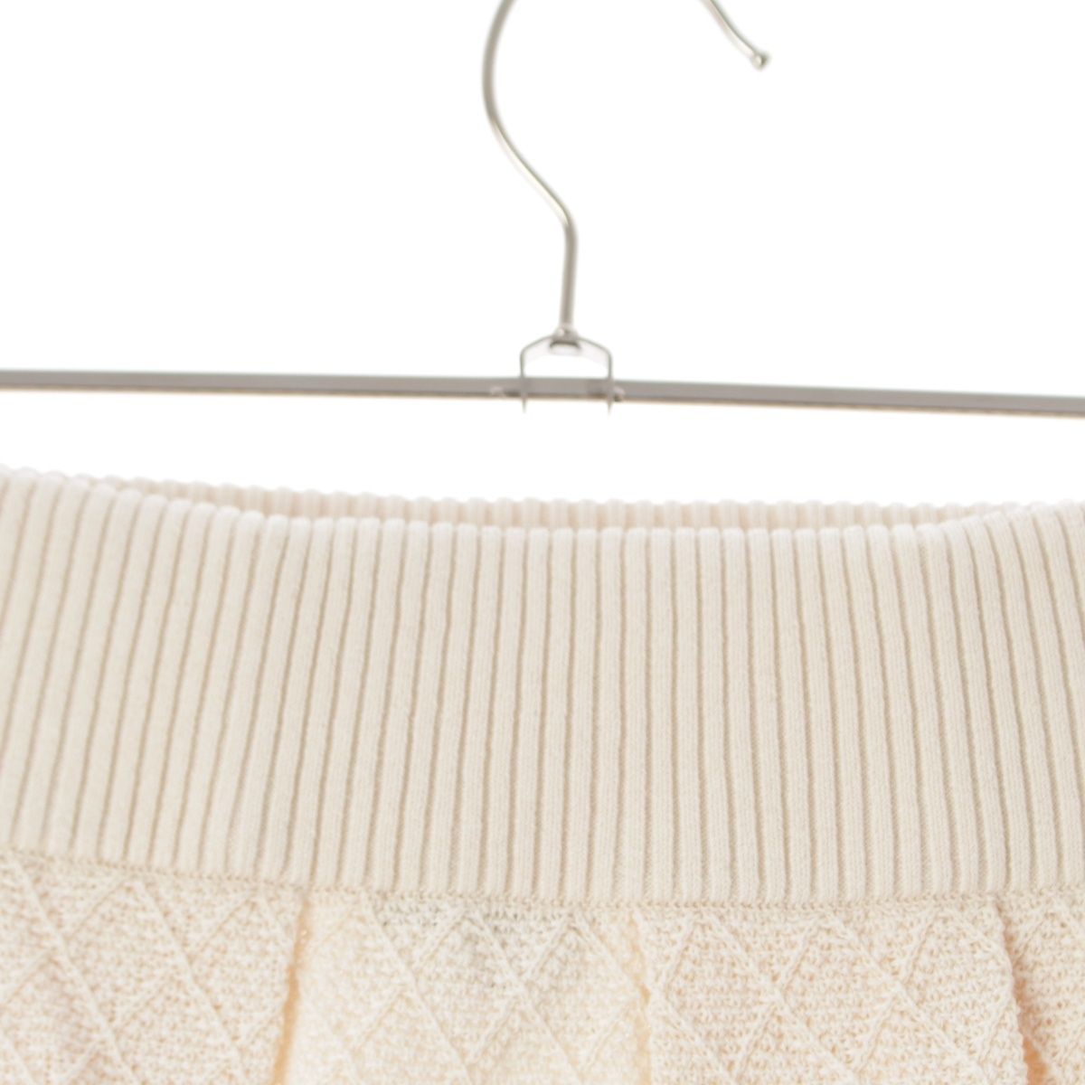 Chanel Cotton Medusa Face Charm Cable Knit Skirt Ivory Navy 38 — view 7