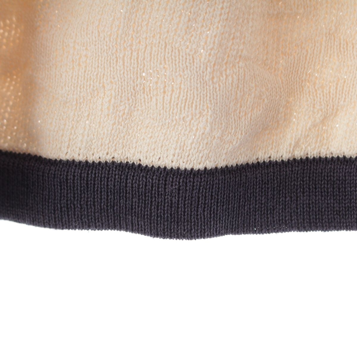 Chanel Cotton Medusa Face Charm Cable Knit Skirt Ivory Navy 38 — view 5
