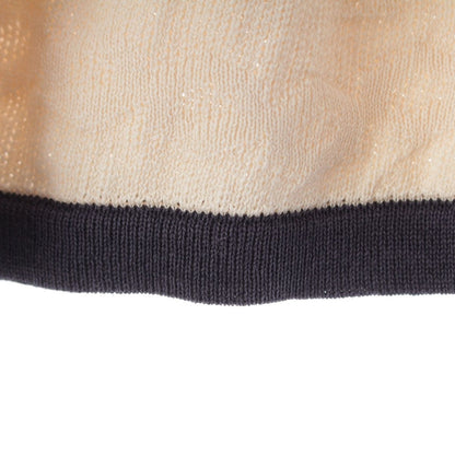 Chanel Cotton Medusa Face Charm Cable Knit Skirt Ivory Navy 38 — view 5