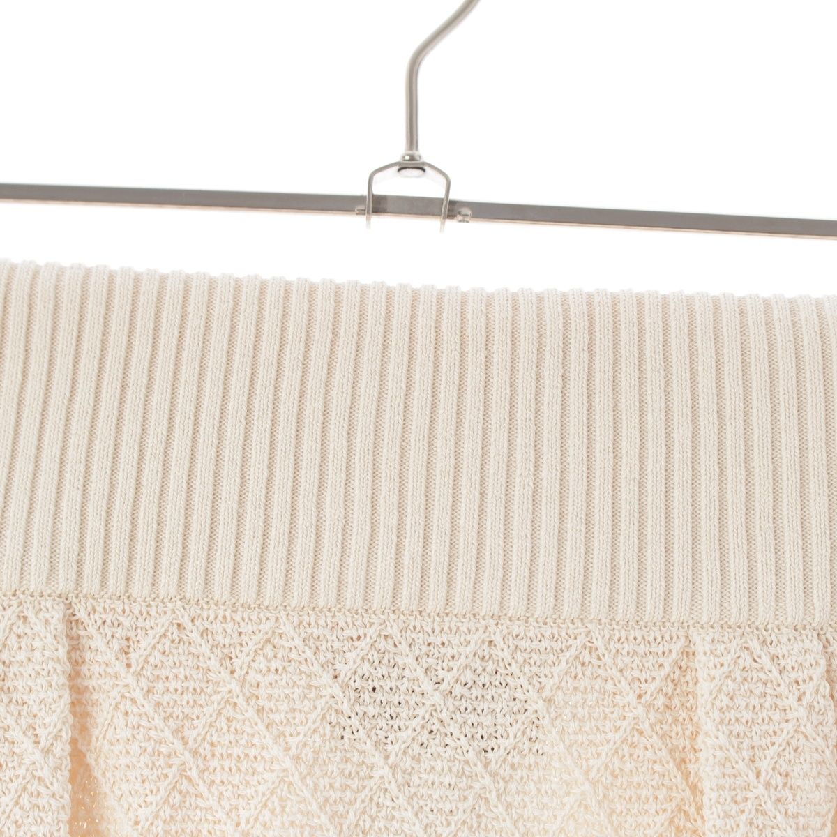 Chanel Cotton Medusa Face Charm Cable Knit Skirt Ivory Navy 38 — view 3