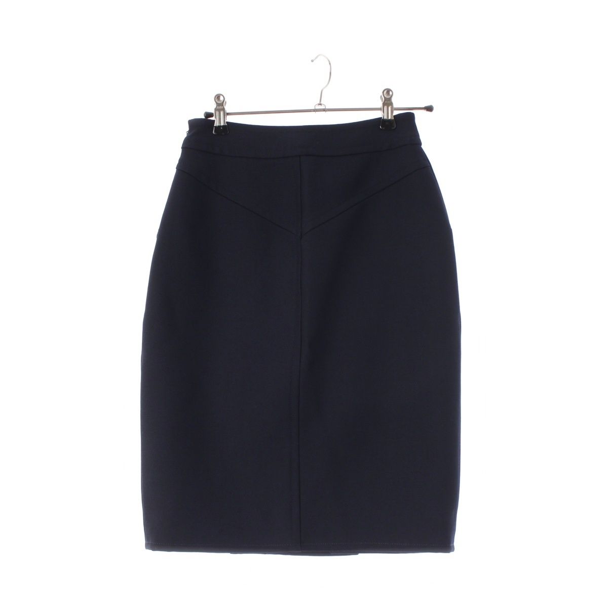 Louis Vuitton Nicolas Ghesquiere by Wool Rayon Gold Button Front Slit Skirt — view 2