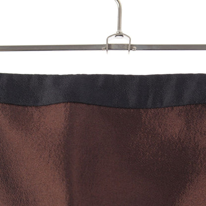 Prada Archives Wool Silk Line Contrast Skirt Brown Black Beige 36 — view 6