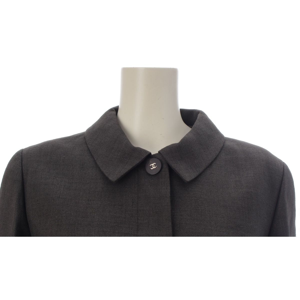 Chanel 98c Linen Wool Coco Buttons Hiyo Tailored Jacket Short Coat Top Brown 38 — view 5