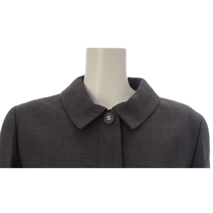Chanel 98c Linen Wool Coco Buttons Hiyo Tailored Jacket Short Coat Top Brown 38 — view 5