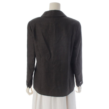 Chanel 98c Linen Wool Coco Buttons Hiyo Tailored Jacket Short Coat Top Brown 38 — view 4