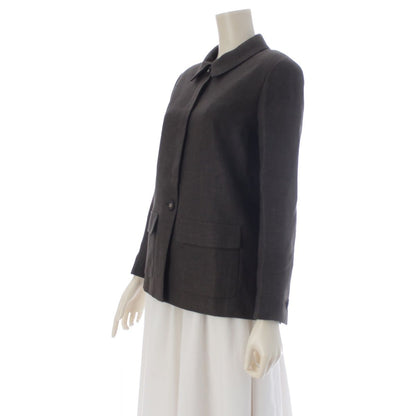 Chanel 98c Linen Wool Coco Buttons Hiyo Tailored Jacket Short Coat Top Brown 38 — view 2