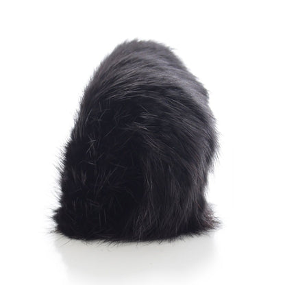 Balenciaga Fur Archive Metal Plate Clutch Black — view 3