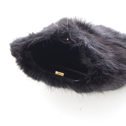 Balenciaga Fur Archive Metal Plate Clutch Black — view 8