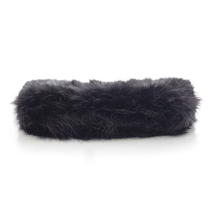 Balenciaga Fur Archive Metal Plate Clutch Black — view 5