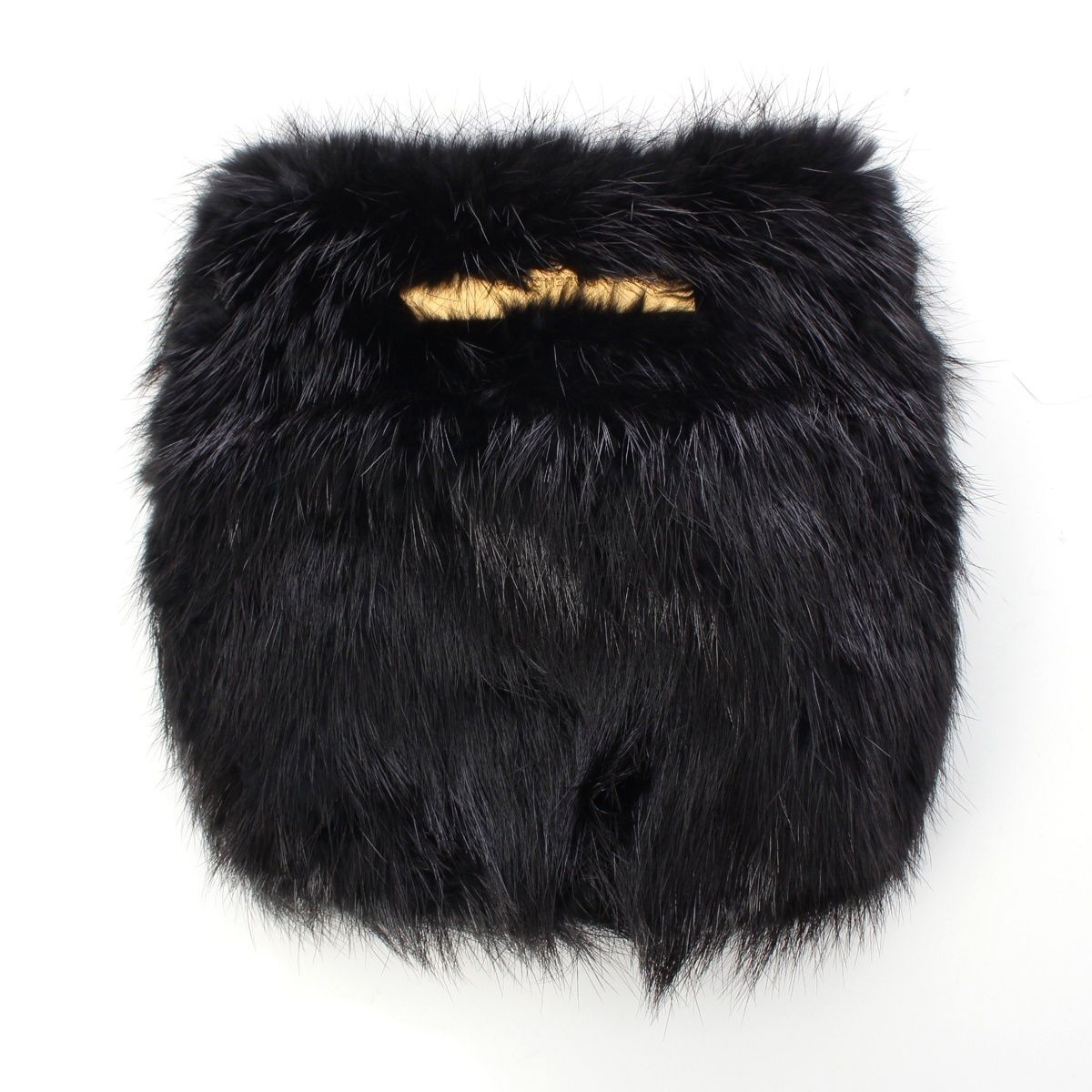 Balenciaga Fur Archive Metal Plate Clutch Black — view 6