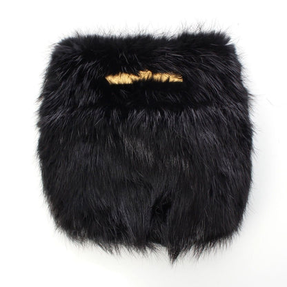 Balenciaga Fur Archive Metal Plate Clutch Black — view 6
