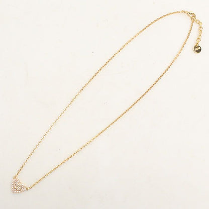 Dior Rhinestone Heart Necklace Metal — view 5