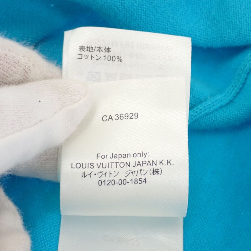 Louis Vuitton Embroidered Signature Short Sleeve Knit T-Shirt Blue Sweater L — view 7