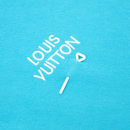 Louis Vuitton Embroidered Signature Short Sleeve Knit T-Shirt Blue Sweater L — view 4