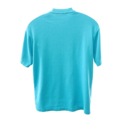 Louis Vuitton Embroidered Signature Short Sleeve Knit T-Shirt Blue Sweater L — view 2