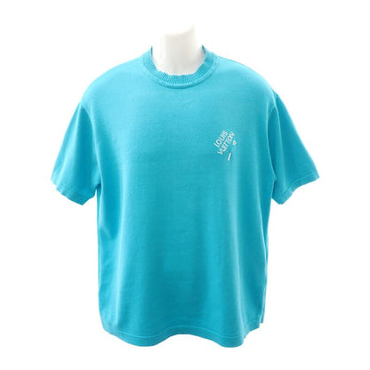 Louis Vuitton Embroidered Signature Short Sleeve Knit T-Shirt Blue Sweater L