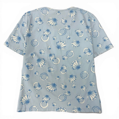 Celine Marine Pattern Short Sleeve T-Shirt Crew Neck Top All Over Print Elastic — view 3