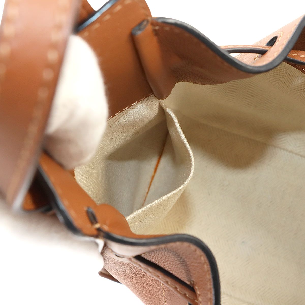 Loewe Hammock Drawstring Mini 2-Way Bag Leather Brown — view 8