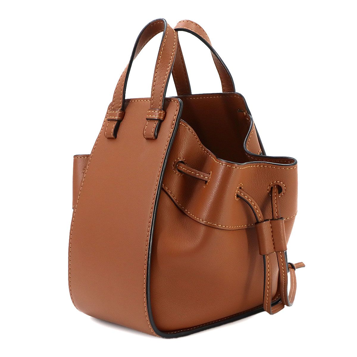 Loewe Hammock Drawstring Mini 2-Way Bag Leather Brown — view 3