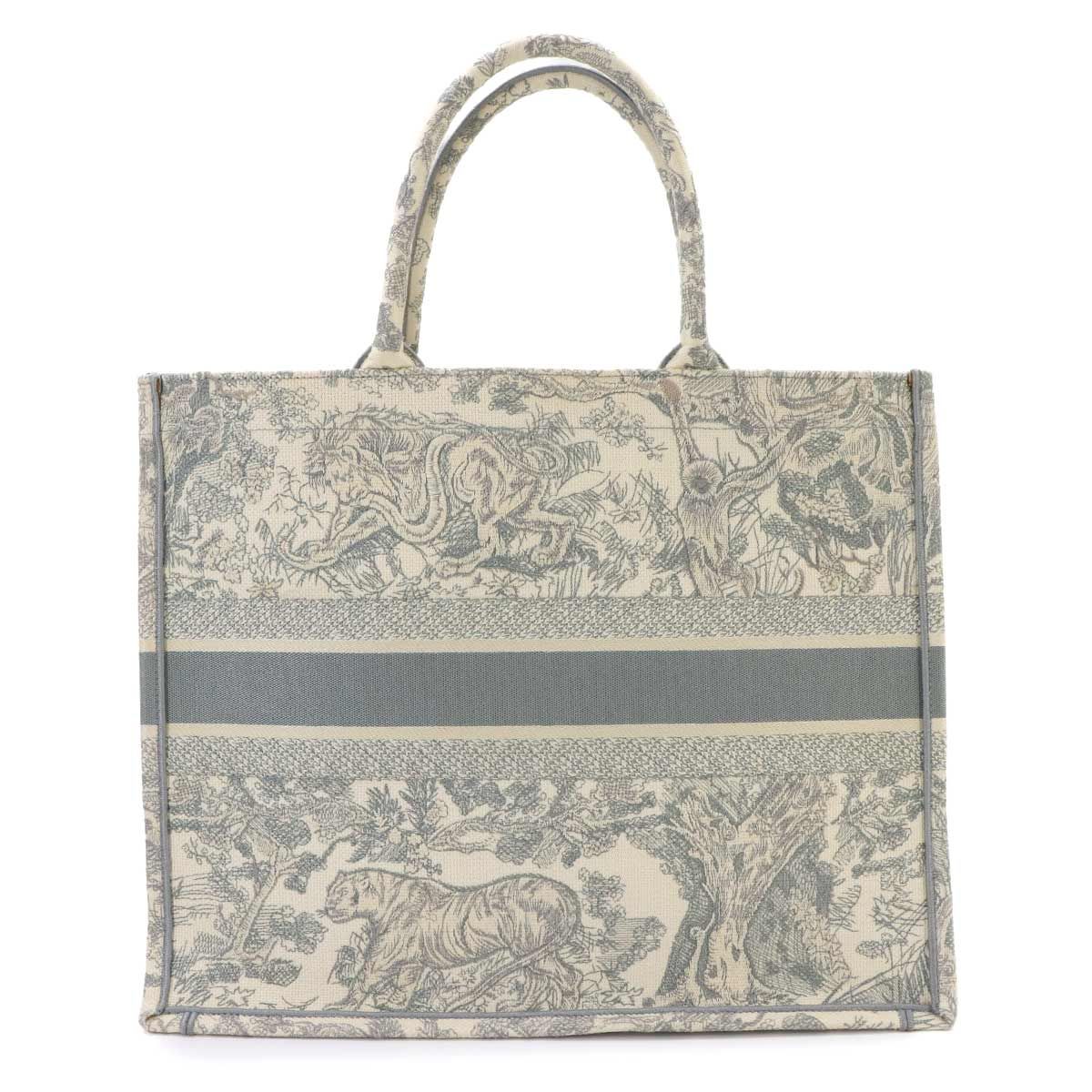 Dior Book Tote Bag Large Toile de Jouy Canvas Ecru Gray — view 2