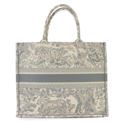 Dior Book Tote Bag Large Toile de Jouy Canvas Ecru Gray — view 2