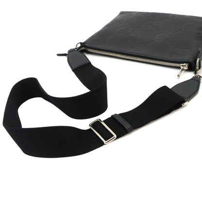Gucci Jumbo GG Shoulder Bag Leather Black Silver — view 6