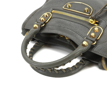Balenciaga Classic Metallic Edge Mini City 2-Way Bag Leather Gray — view 6