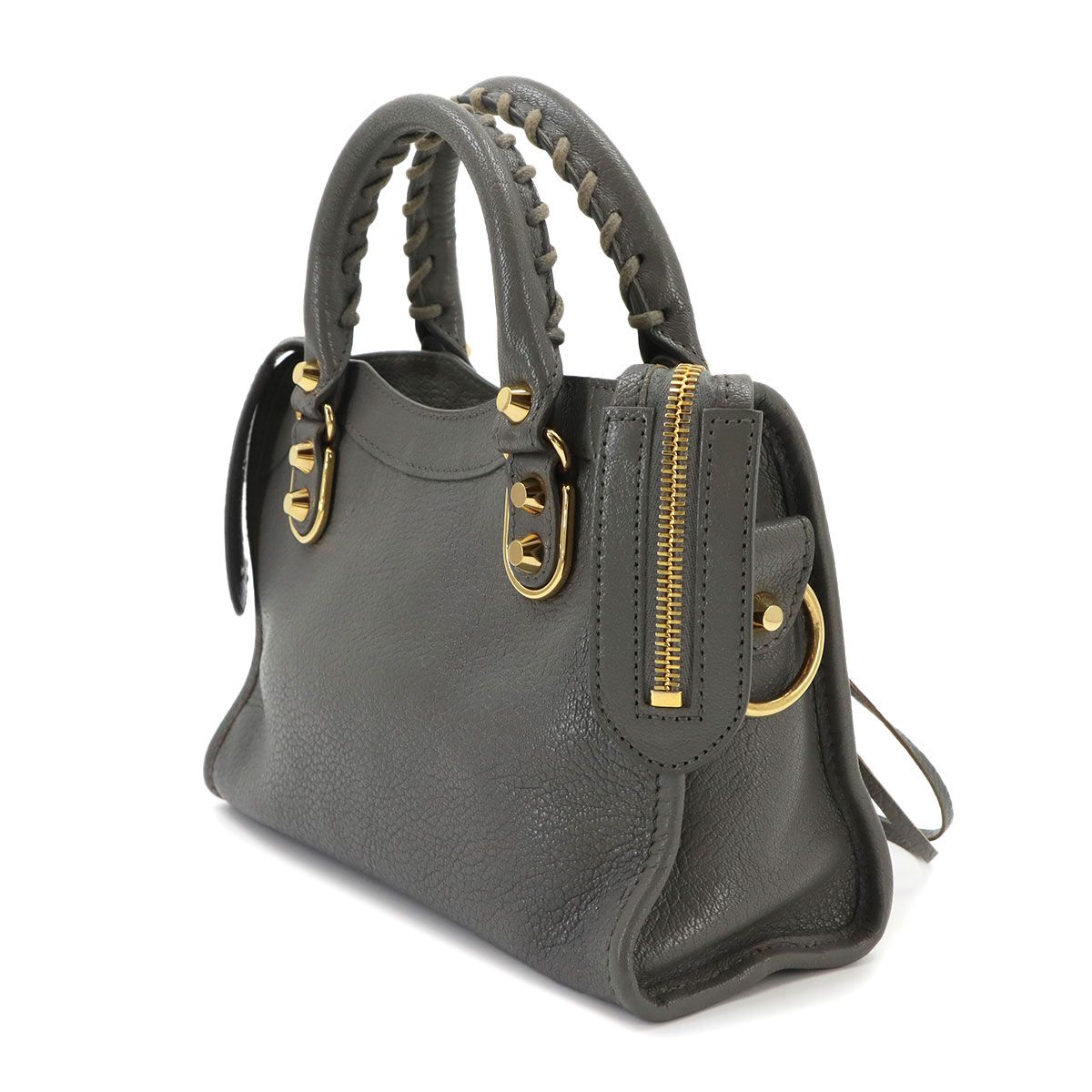 Balenciaga Classic Metallic Edge Mini City 2-Way Bag Leather Gray — view 4