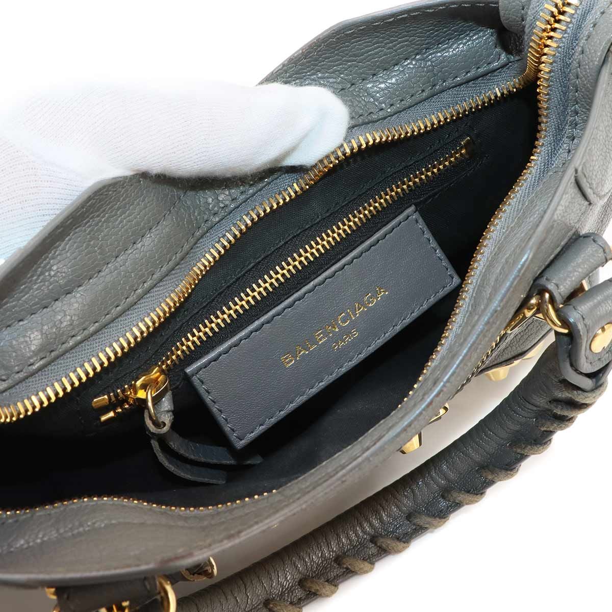 Balenciaga Classic Metallic Edge Mini City 2-Way Bag Leather Gray — view 8