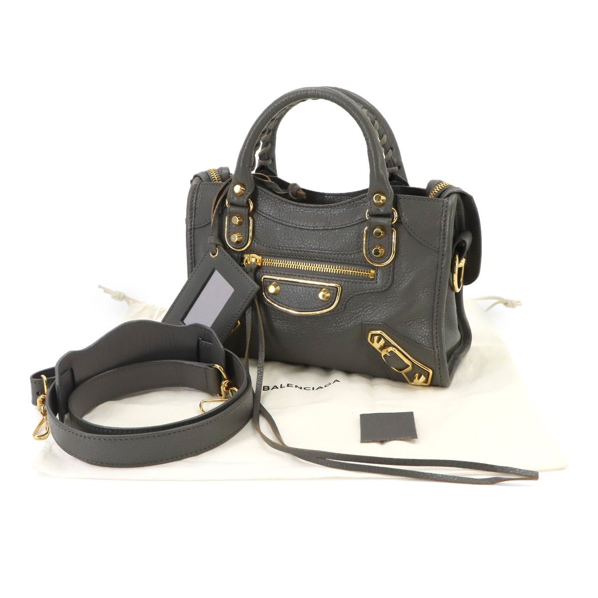 Balenciaga Classic Metallic Edge Mini City 2-Way Bag Leather Gray — view 2