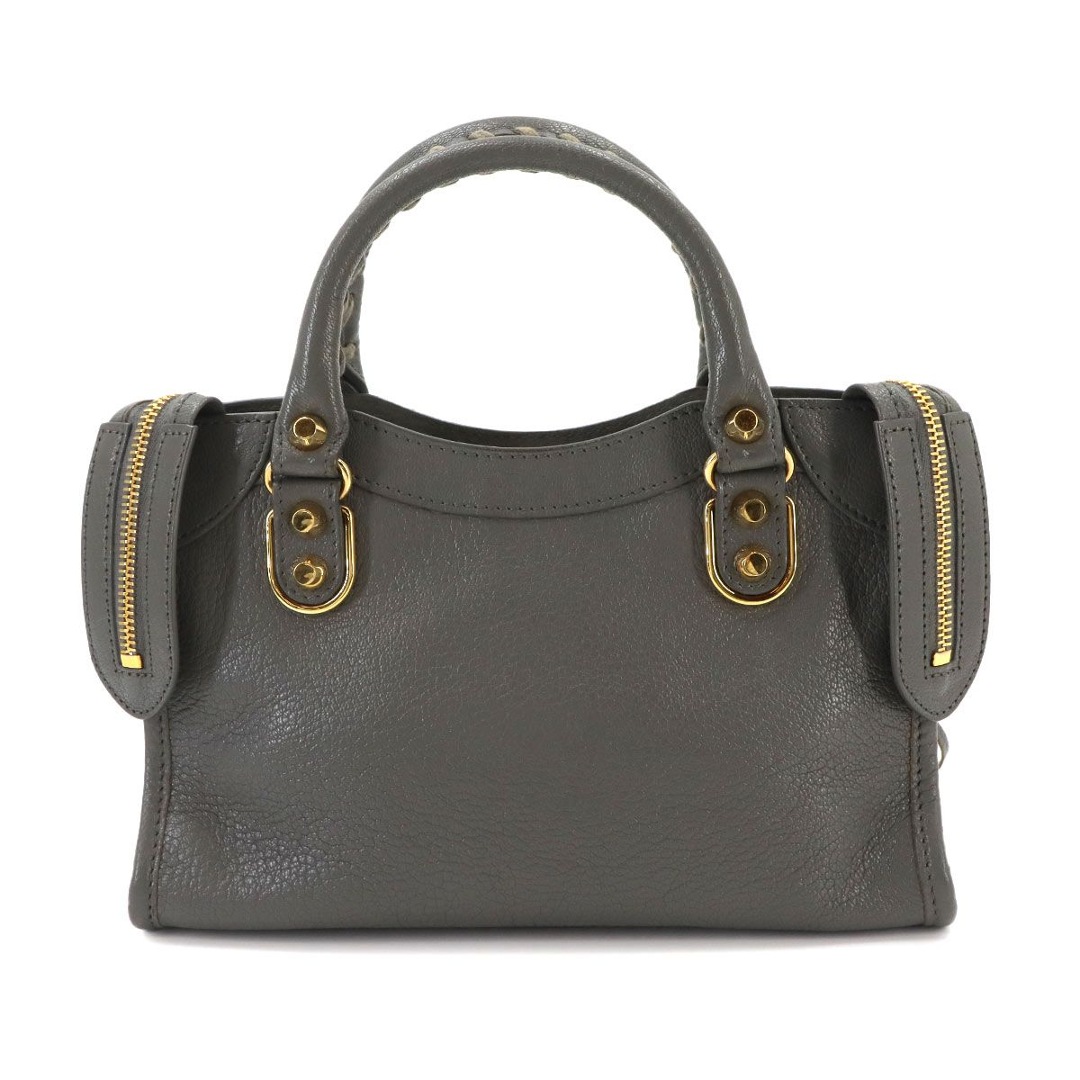 Balenciaga Classic Metallic Edge Mini City 2-Way Bag Leather Gray — view 3