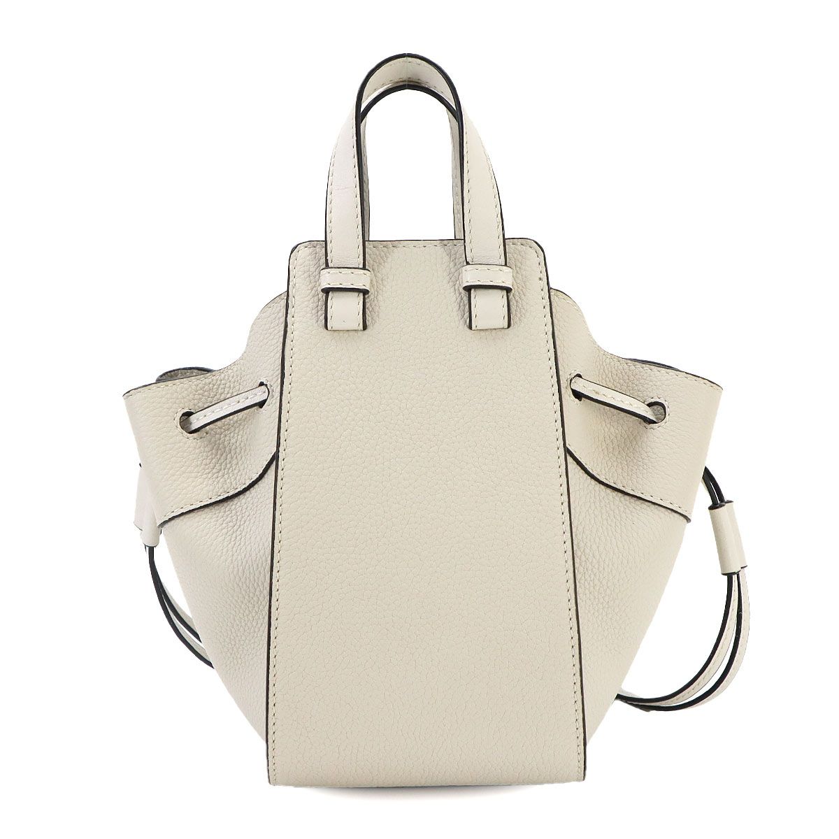 Loewe Hammock Drawstring Mini 2-Way Bag Leather White — view 2