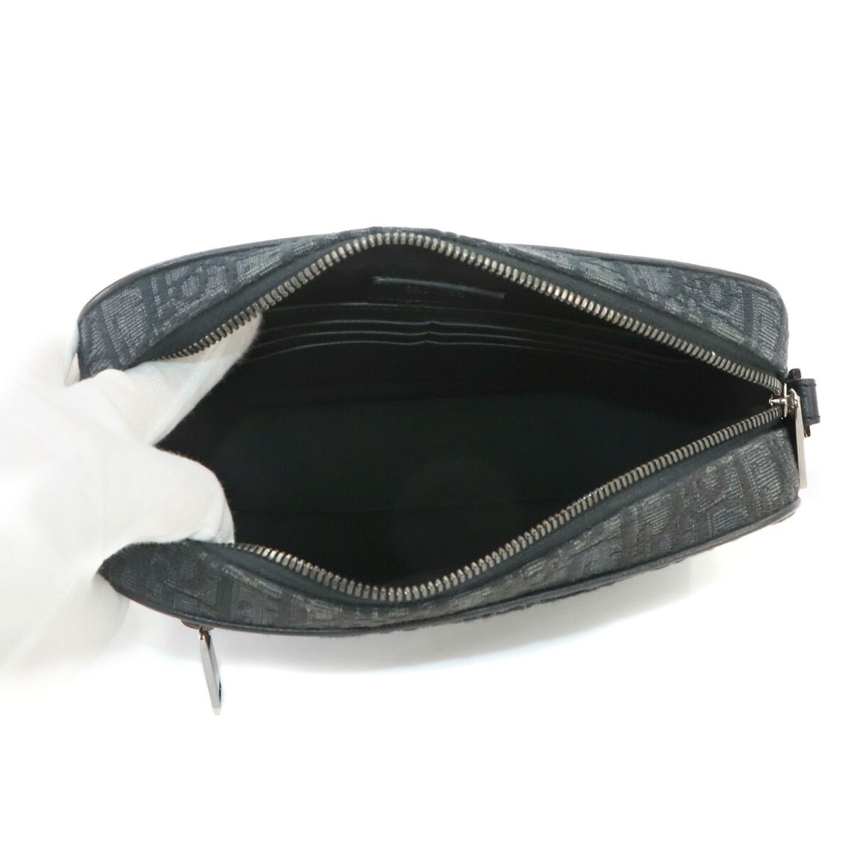 Dior Oblique Safari Shoulder Bag Canvas Leather Black — view 6