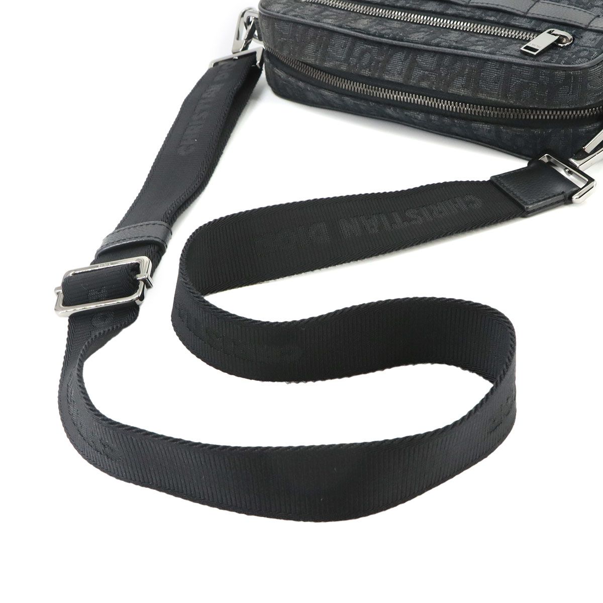 Dior Oblique Safari Shoulder Bag Canvas Leather Black — view 5