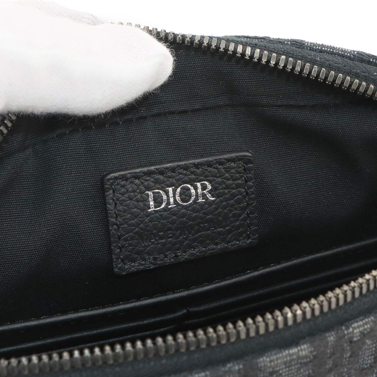Dior Oblique Safari Shoulder Bag Canvas Leather Black — view 8