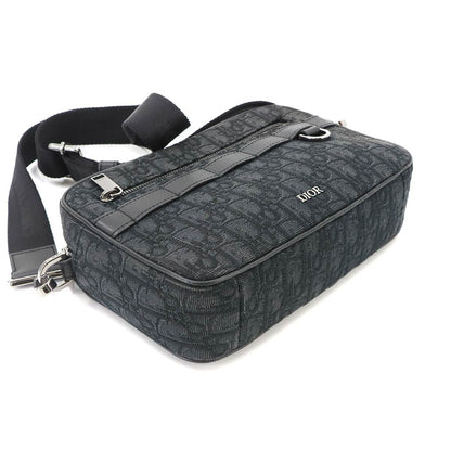 Dior Oblique Safari Shoulder Bag Canvas Leather Black — view 4