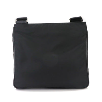 Prada Shoulder Bag Nylon Saffiano Leather Nero Black Silver — view 3