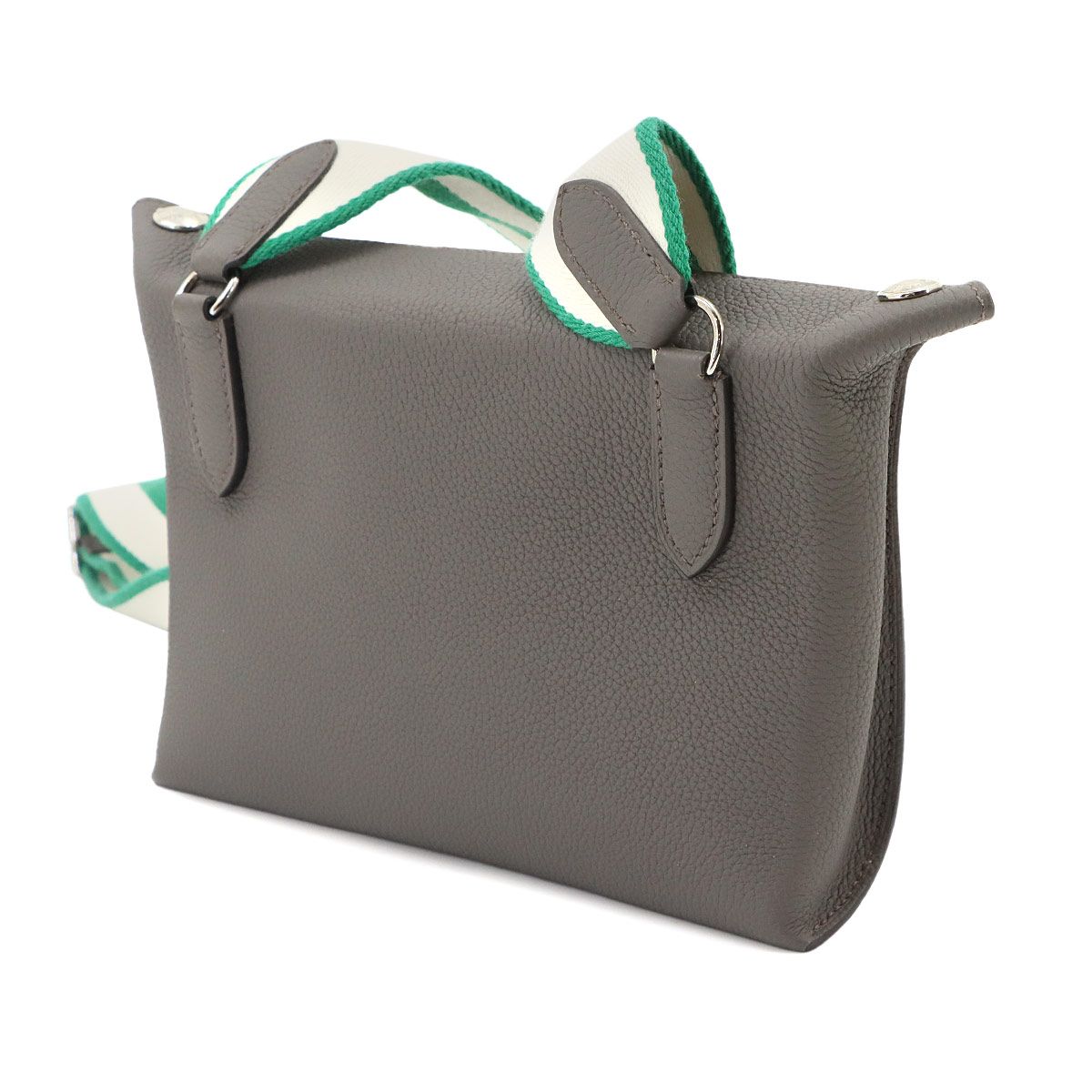 Hermes Vide Poche Shoulder Bag Togo Etain Vert Vertigo Silver — view 3