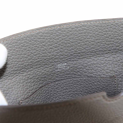 Hermes Vide Poche Shoulder Bag Togo Etain Vert Vertigo Silver — view 7