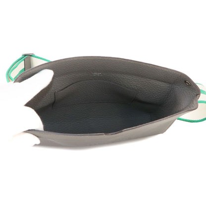 Hermes Vide Poche Shoulder Bag Togo Etain Vert Vertigo Silver — view 6