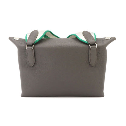 Hermes Vide Poche Shoulder Bag Togo Etain Vert Vertigo Silver — view 2