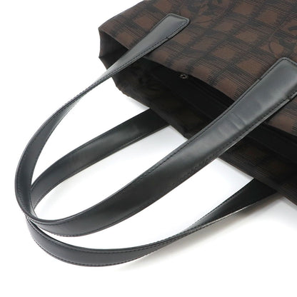 Chanel New Travel Line Tote Bag PM Nylon Jacquard Leather Dark Brown — view 6