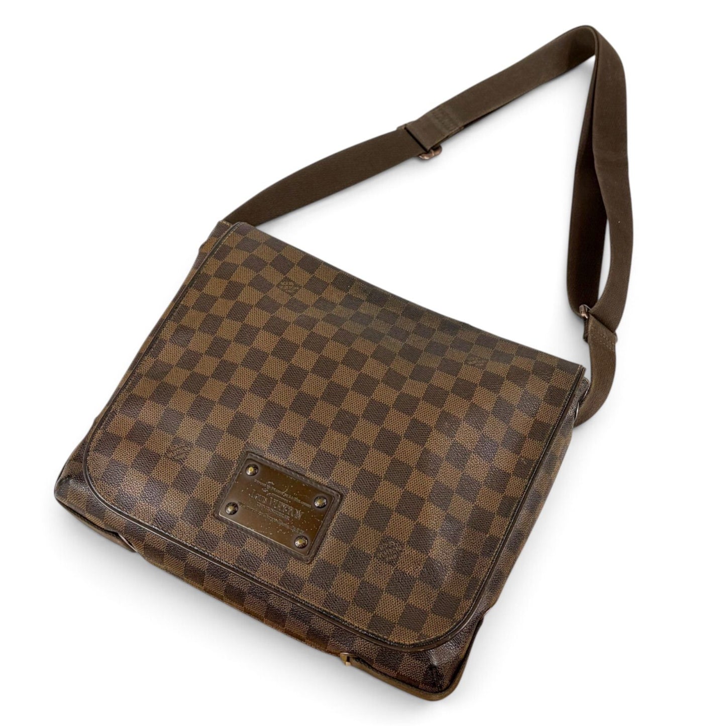 Louis Vuitton Cross Brooklyn MM Damier Leather Ebene Shoulder Bag — view 2