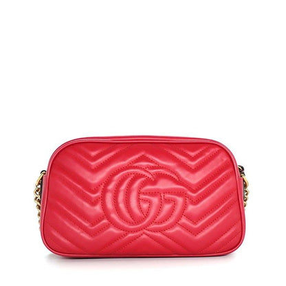 Gucci Shoulder Bag GG Marmont Small Hibisca Red Leather — view 2