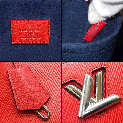 Louis Vuitton Handbag Twist Tote Coquelicot Navy Epi Leather Silver — view 6