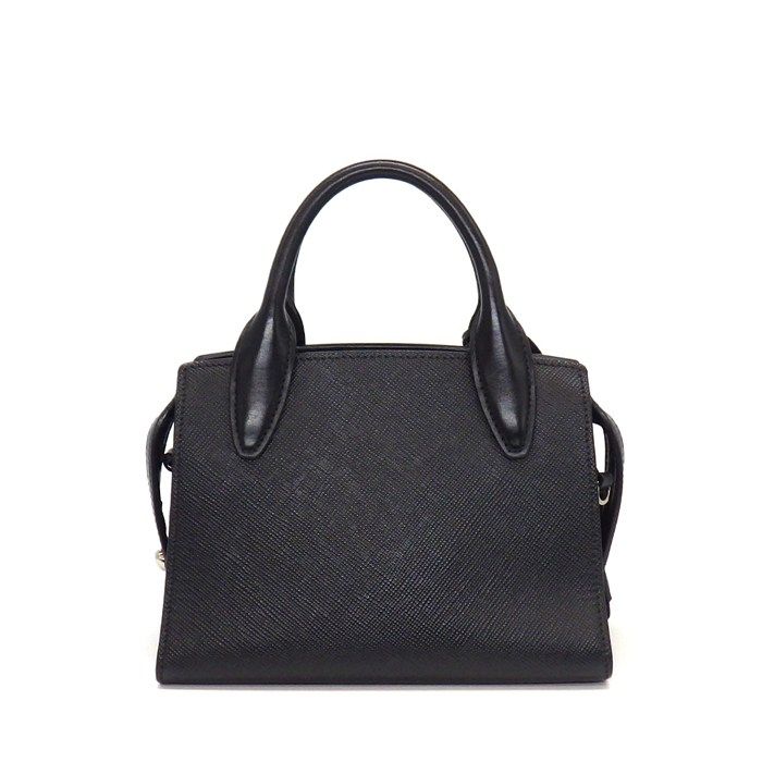 Prada Shoulder Bag Kristen Black Saffiano Leather Silver — view 2