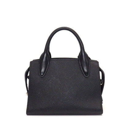 Prada Shoulder Bag Kristen Black Saffiano Leather Silver — view 2